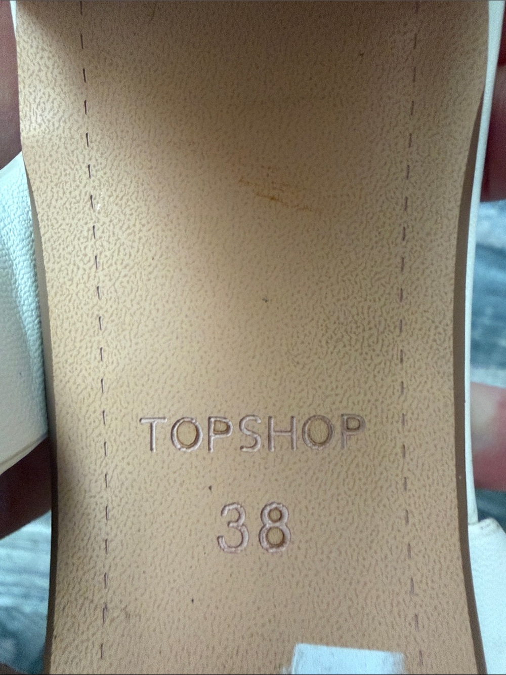 Topshop Cream Double-Strap Slide Mules - Picture 3 of 5